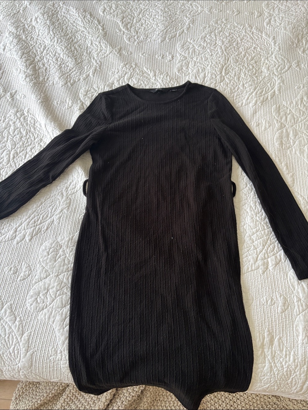Vero Moda Black Long Sleeve Ribbed Knit Dress